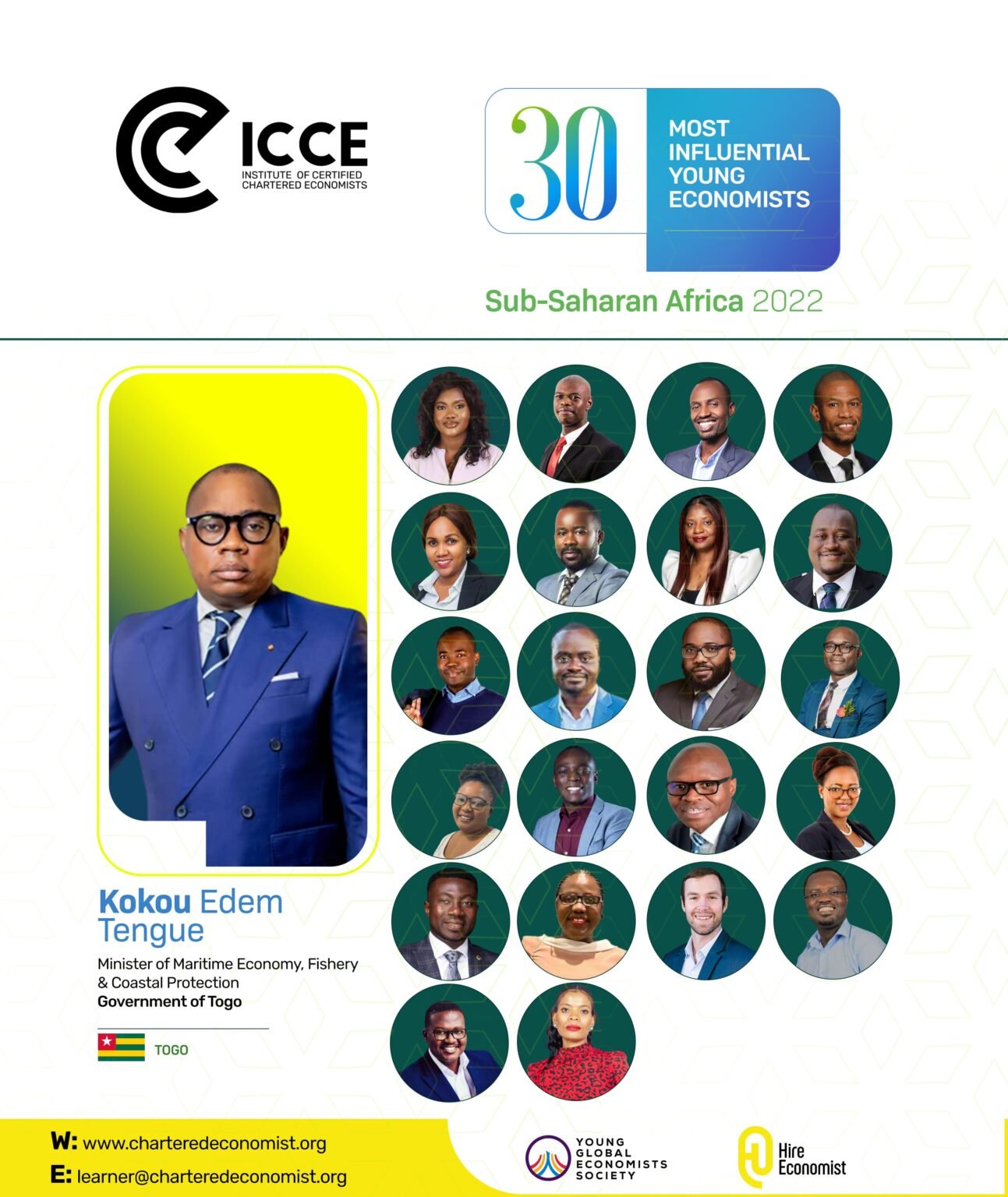 Togo’s Minister of Maritime Economy is listed among the 30 Most